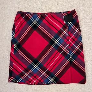 Tommy Hilfiger Wool Blend Wrap Tartan/Plaid Skirt (Size 2)